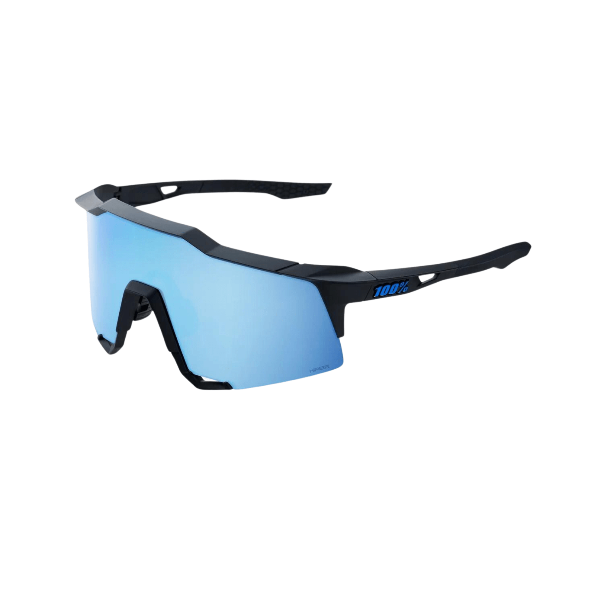 100% Speedcraft Matte Black Hiper Blue Multilayer Mirror Lens