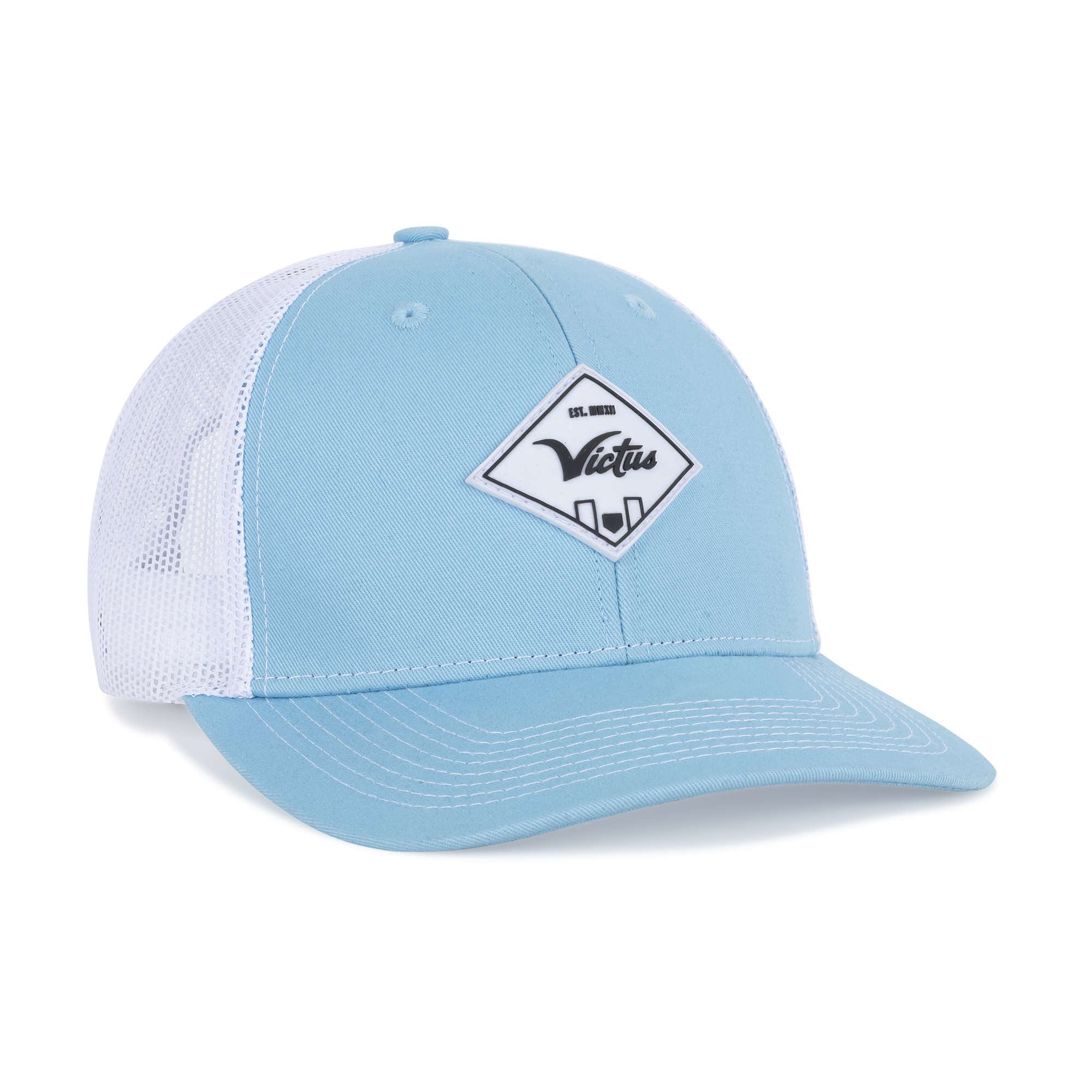 Limited edition Powder Blue Trucker Hat with velcro back