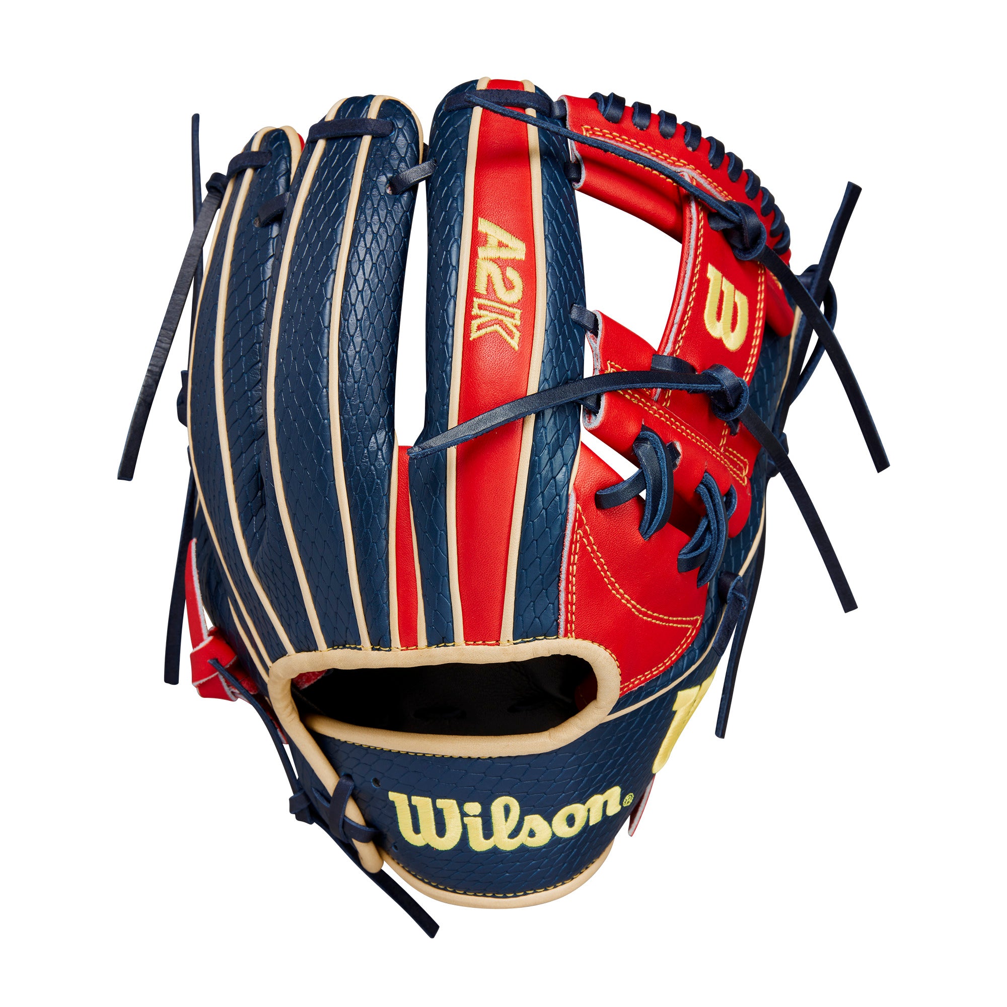 Wilson A2K Ozzie Albies Game Model (IF) 11.5 Blonde/Navy/Orange