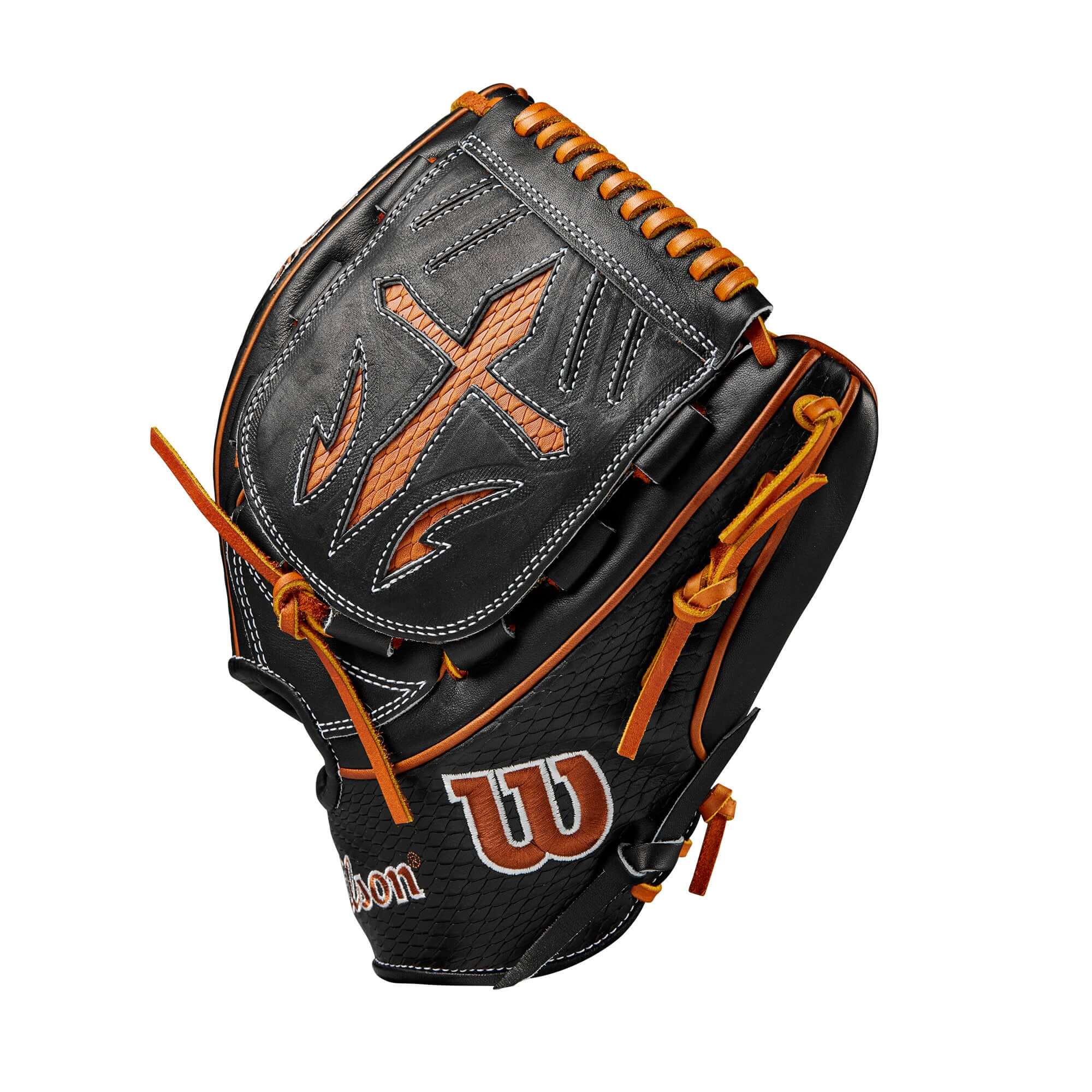 Black and best sale orange baseball glove