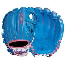 Wilson 2024 Autism Speaks A2000 1786 infield baseball glove in blue and pink, showcasing SuperSnakeSkin panels.