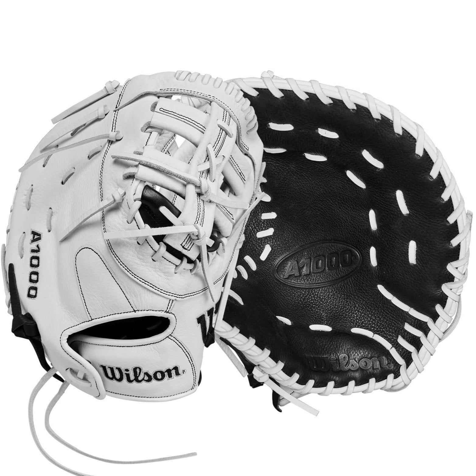 Wilson 2024 A1000 1620 Fastpitch Softball First Base Mitt, 12.5 inch, featuring deep pocket design and single break point.