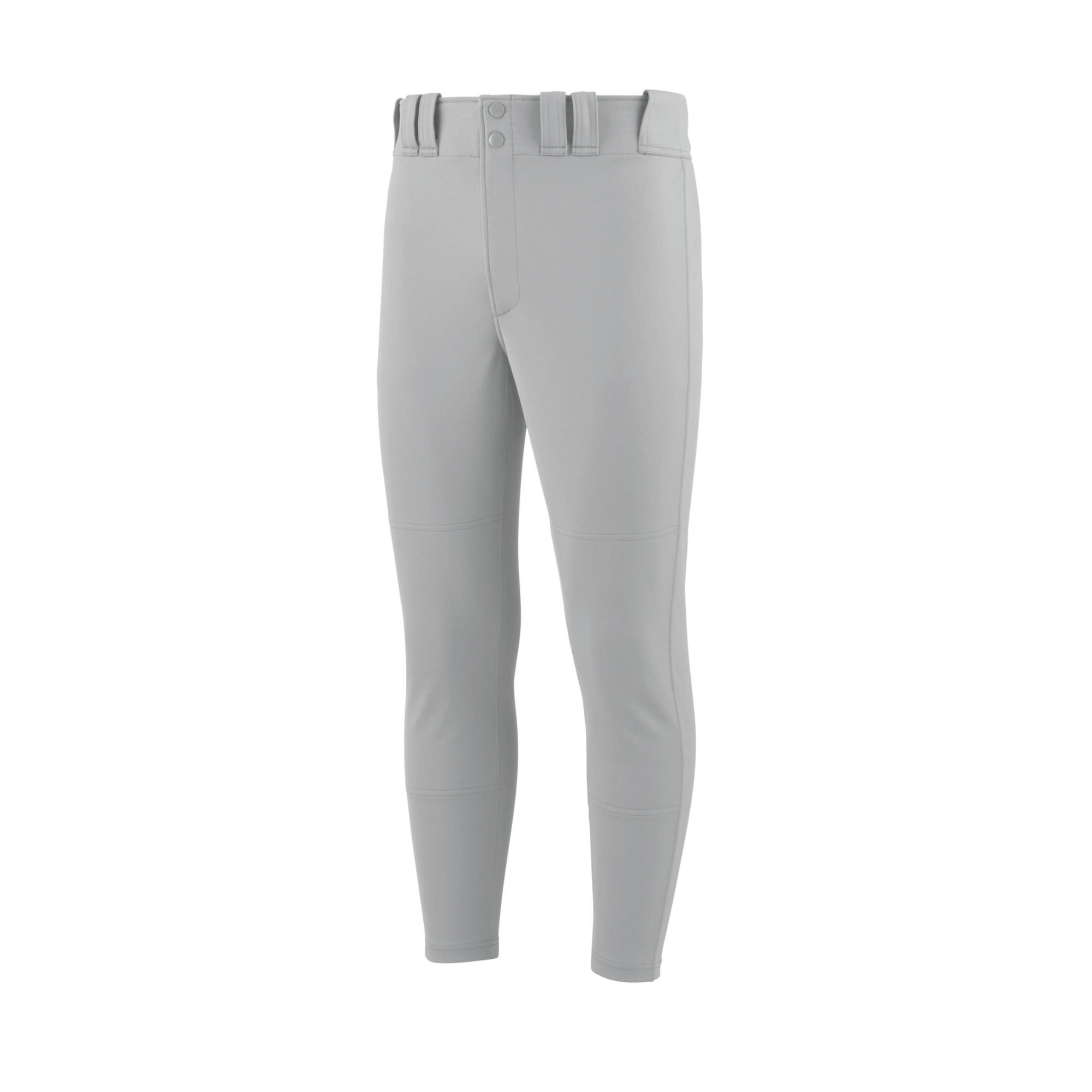 Mizuno Premier 7/8 Tapered Baseball Pant Grey with tunnel-belt loop waist and fly front design for players.