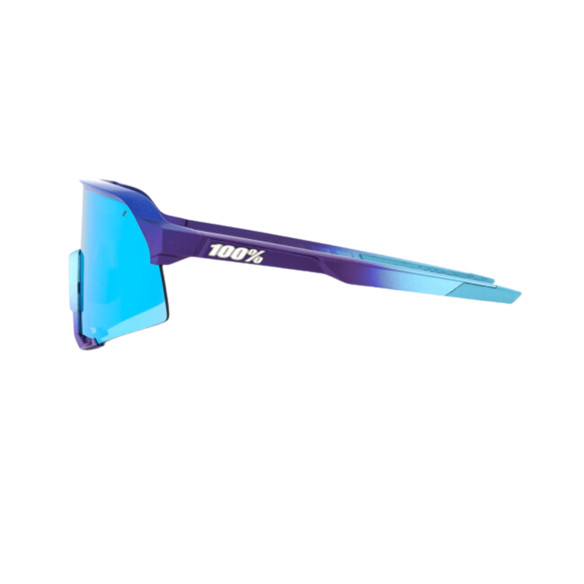 100% S3 Matte Metallic Blue sports sunglasses with multilayer mirror lens