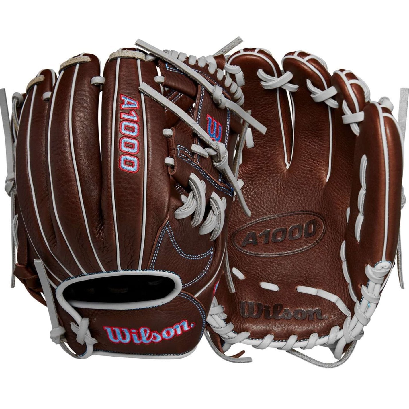 Wilson 2024 A1000 1787 infield baseball glove, dark brown with red and white accents, 11.75 inches.