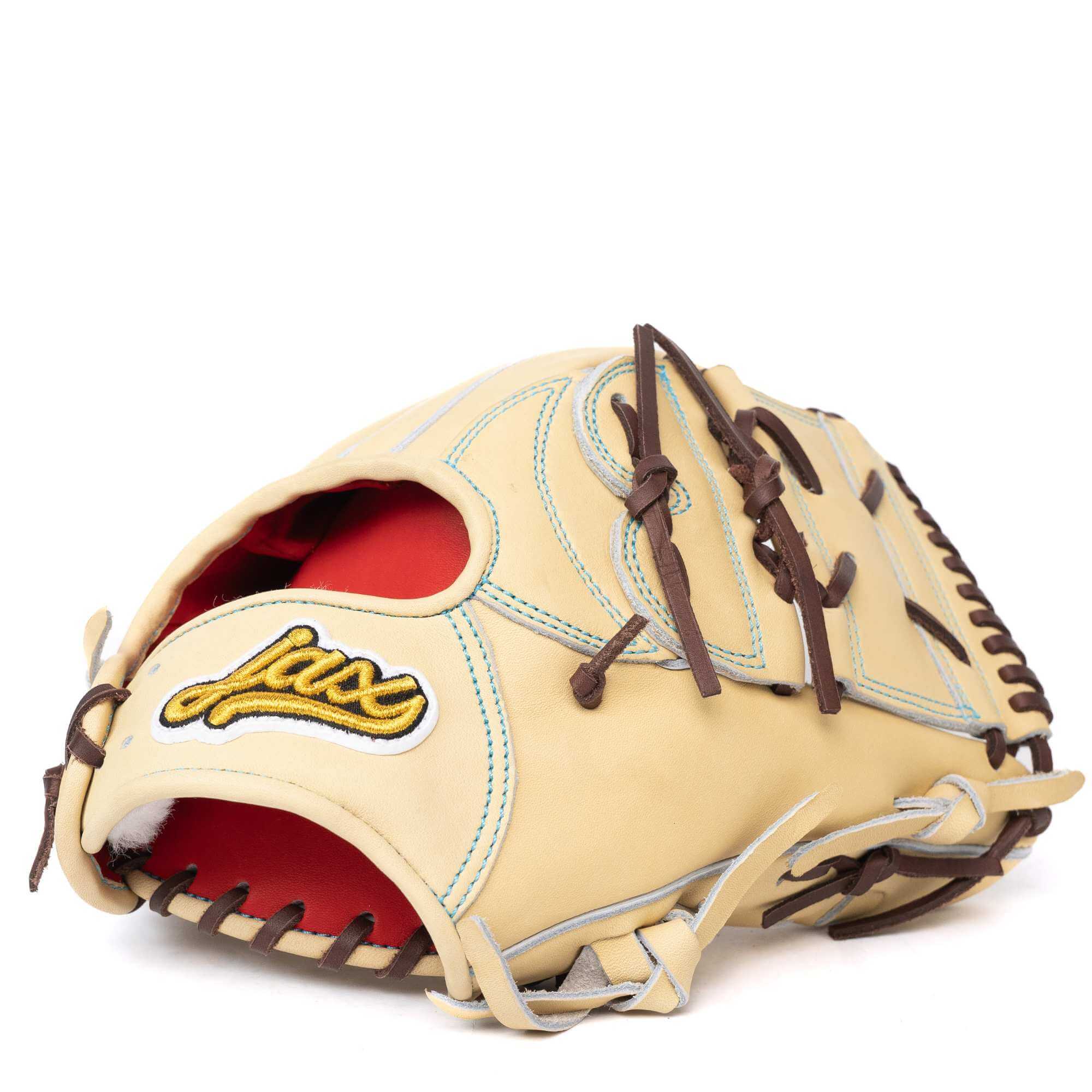 Jax EN-7 pitcher glove in blonde leather with deep pocket and flexible design, ideal for precision and performance on the field.