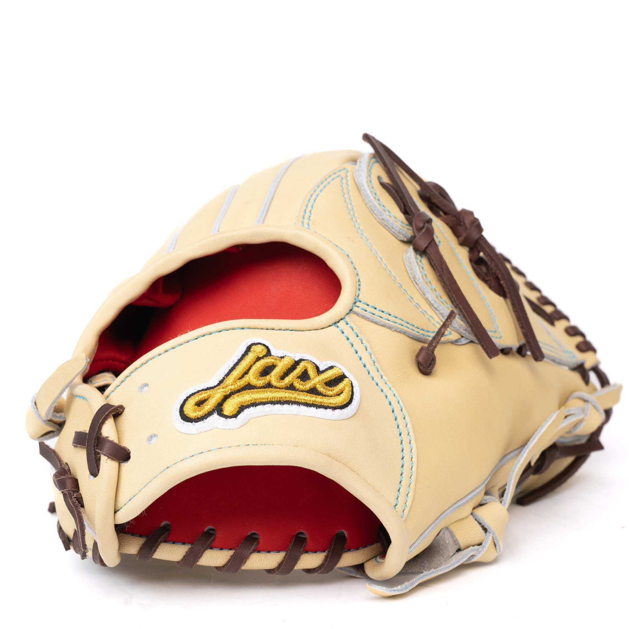 Jax EN-7 Pitcher glove in blonde color, showcasing deep pocket and flexible design, ideal for precision play.