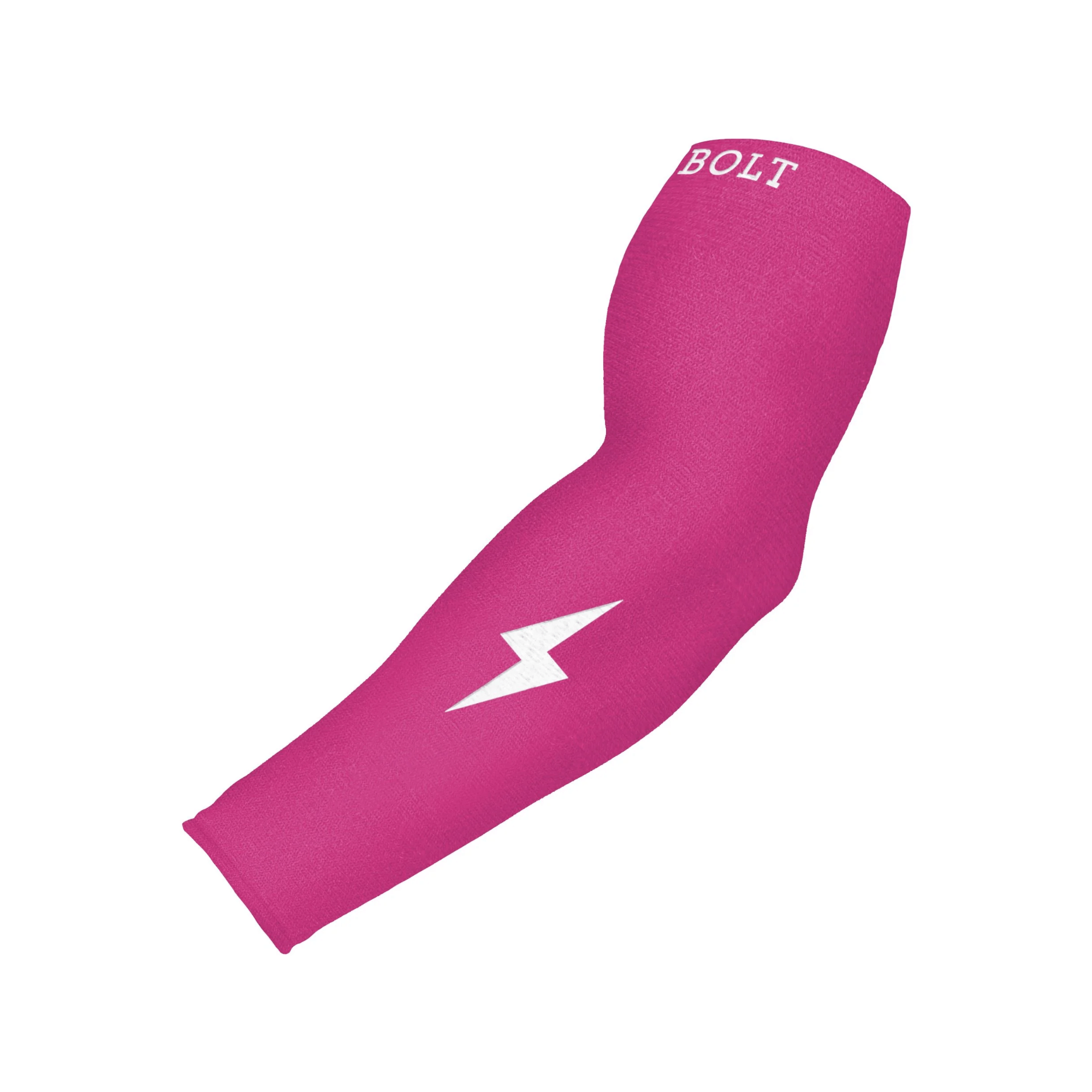 Bruce Bolt Graduated Compression Premium Arm Sleeve in pink, designed to enhance athletic performance.