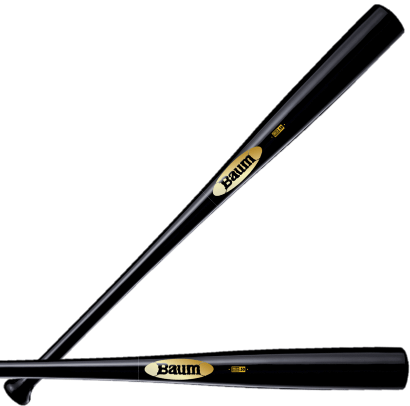 Baum Bat Maple Standard Gold Stock -3 Black, high-performance composite wood bat, handcrafted in the USA for durability.