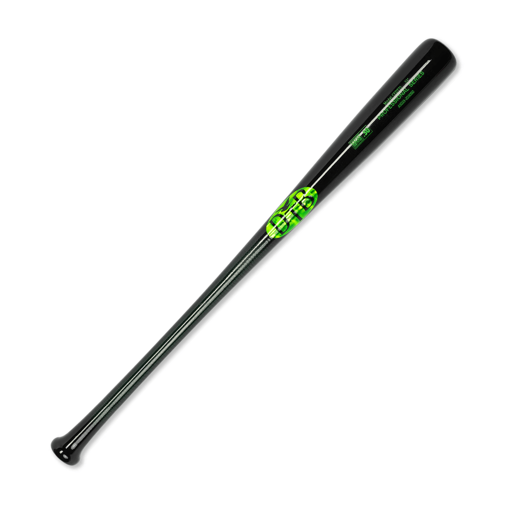 Dove Tail Bats CF911SD carbon reinforced wood bat, designed for durability and performance, featuring a sleek black finish.