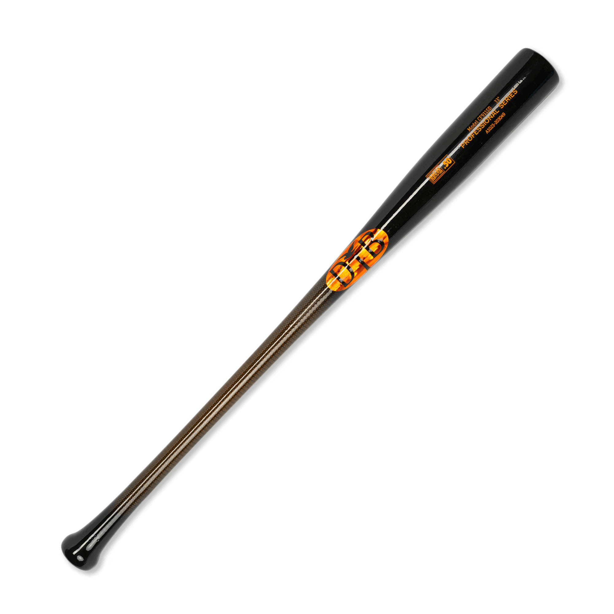 Dove Tail Bats CFi13SD carbon reinforced wood bat showcasing premium black finish and compact knob design.