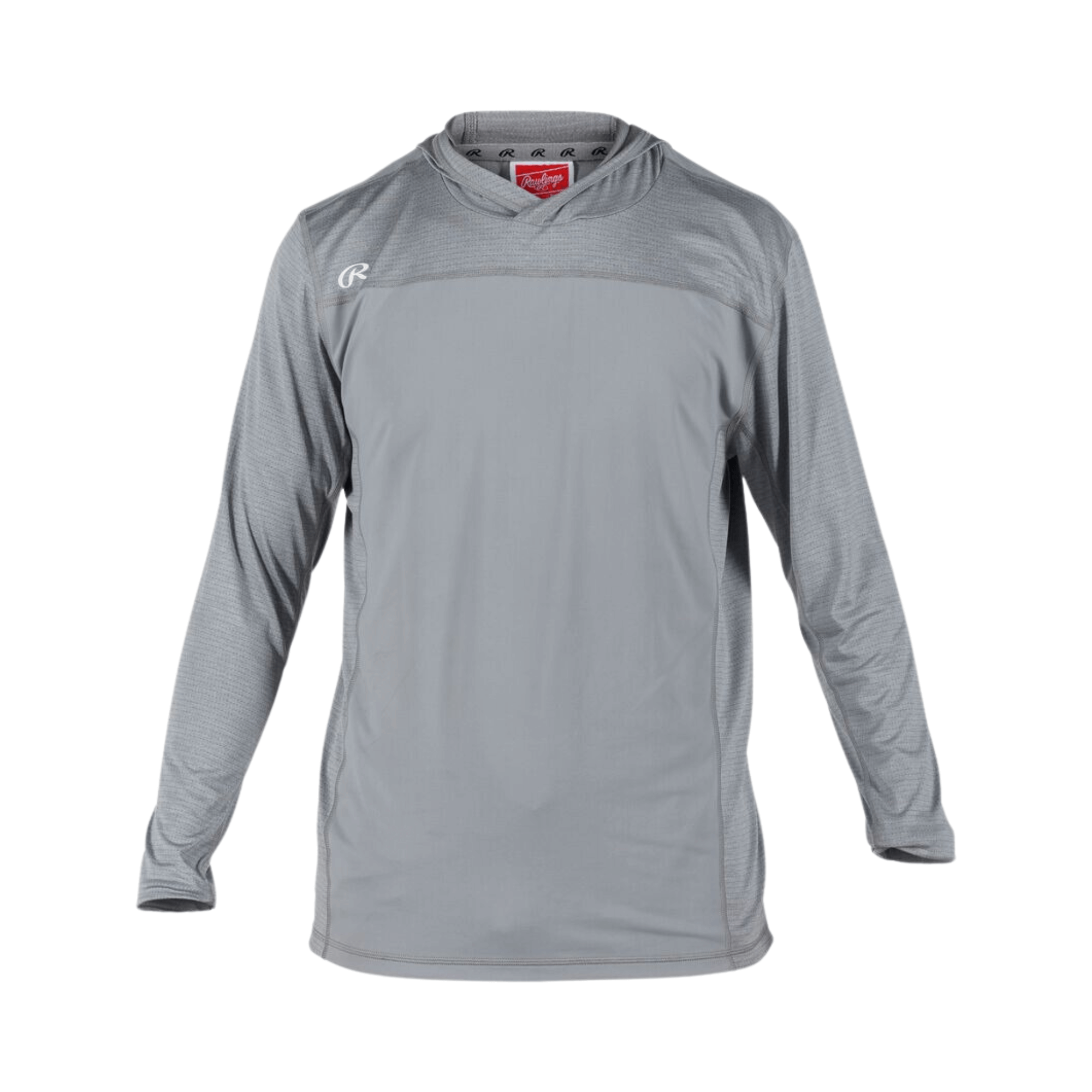 Rawlings Adult Colorsync Lightweight Hoodie in grey, featuring soft touch fabric and modern hood design for athletes.