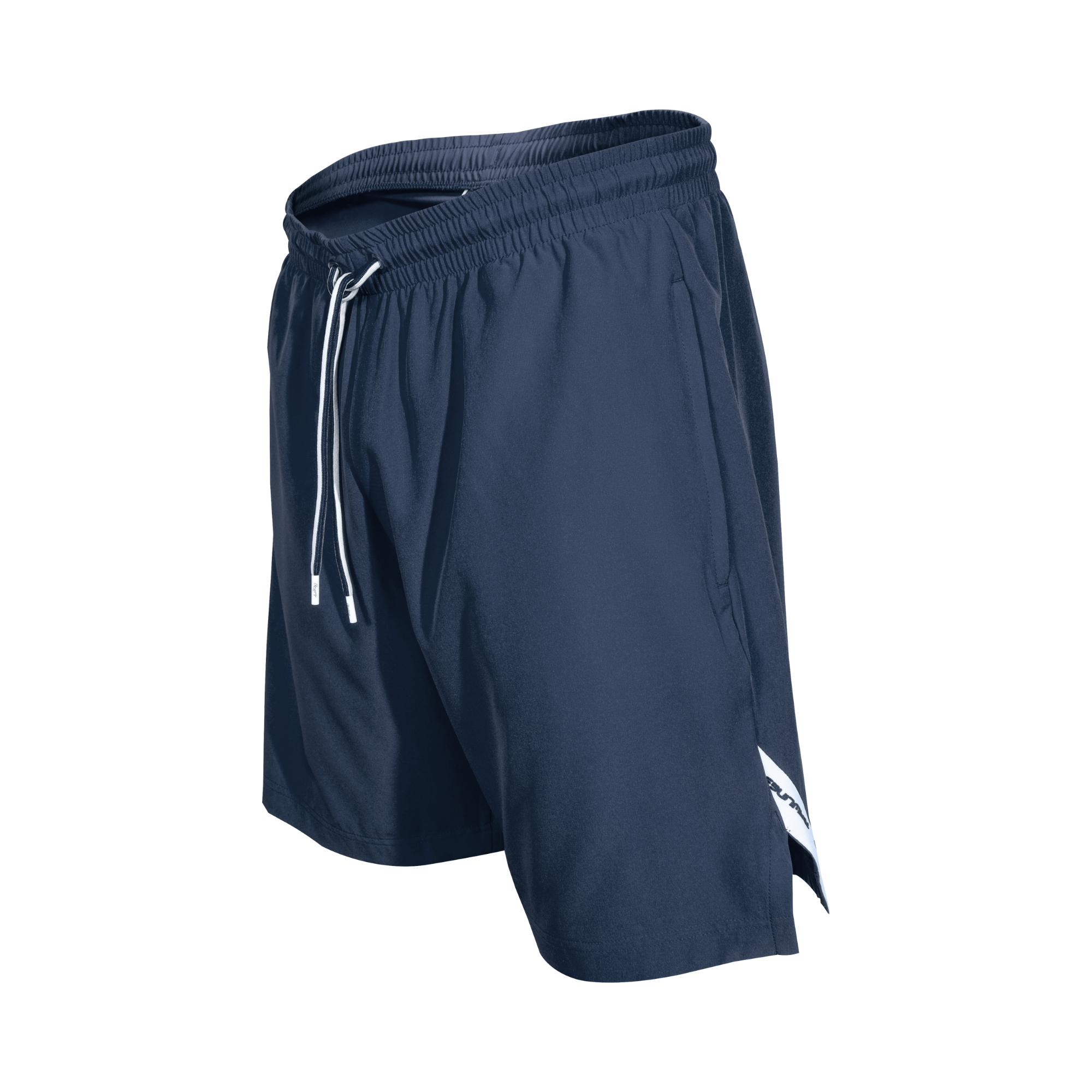 Rawlings Youth Color Sync Training Shorts in navy blue with elastic waistband and zippered pockets for secure storage.