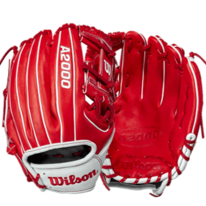 Wilson Limited Edition A2000 1786 Canada 11.5" infield baseball glove in red and white leather.