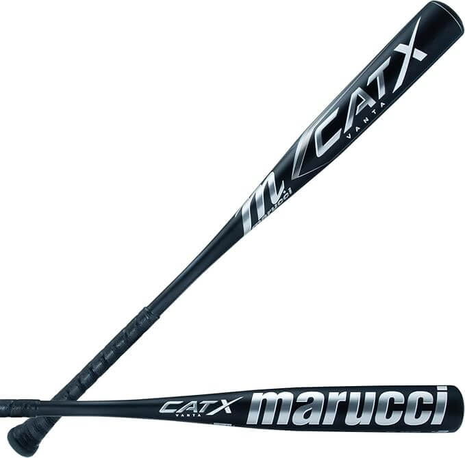 Marucci CATX Vanta BBCOR baseball bat featuring sleek black design and superior performance for fast swings.