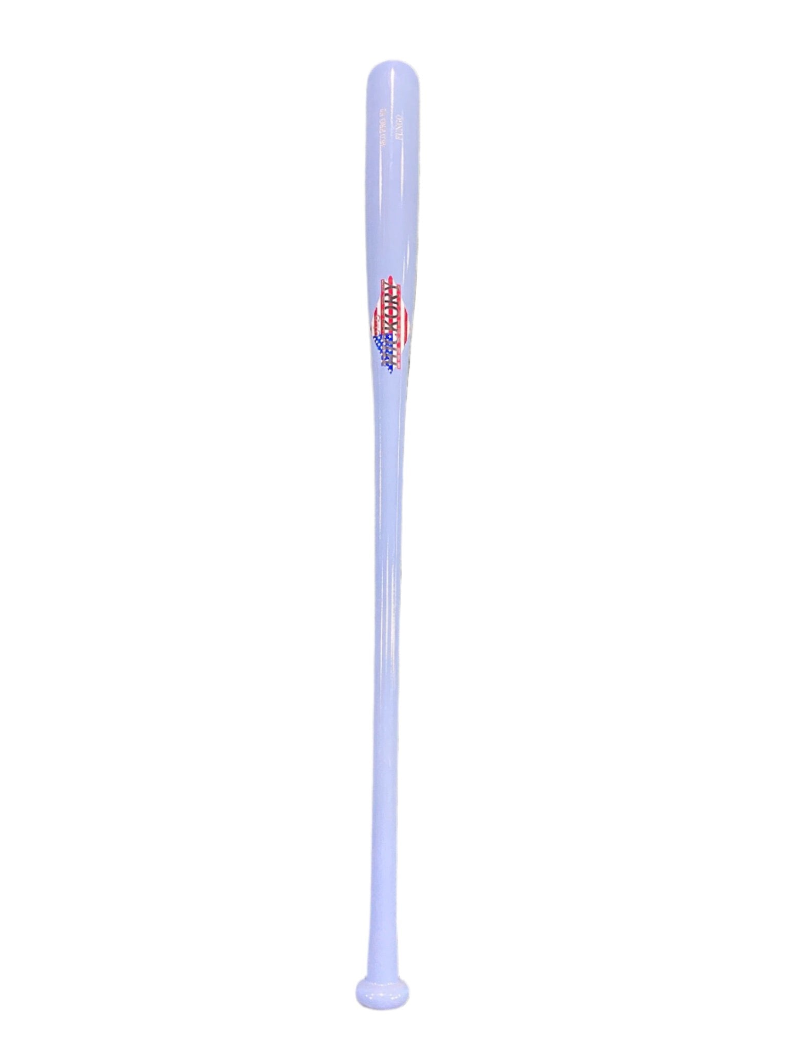 Old Hickory F2 Maple Fungo bat in light blue with USA flag graphic, perfect for training and practice sessions.