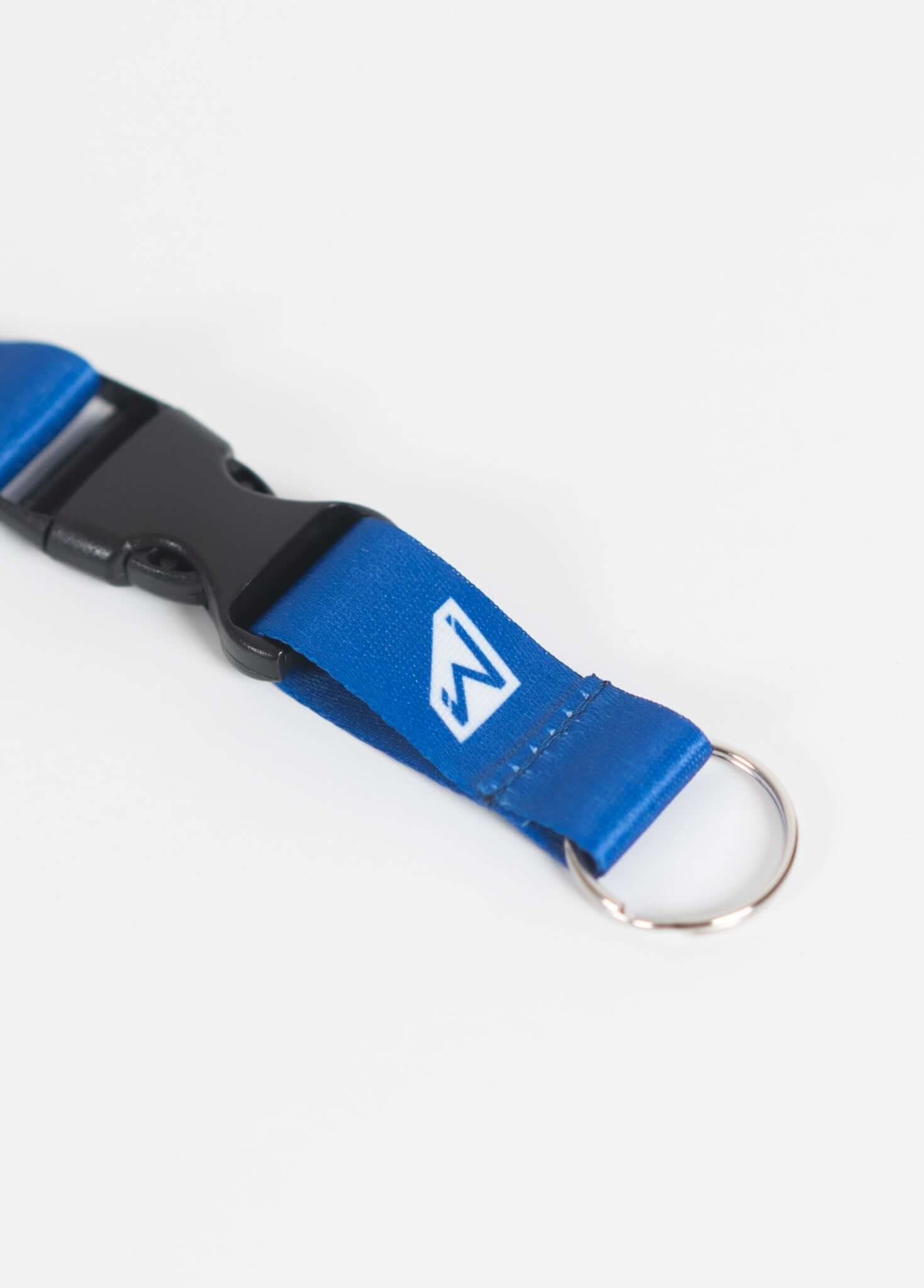 Bauer Outage lanyard in blue with breakaway buckle and keyring for essentials, perfect for fans.