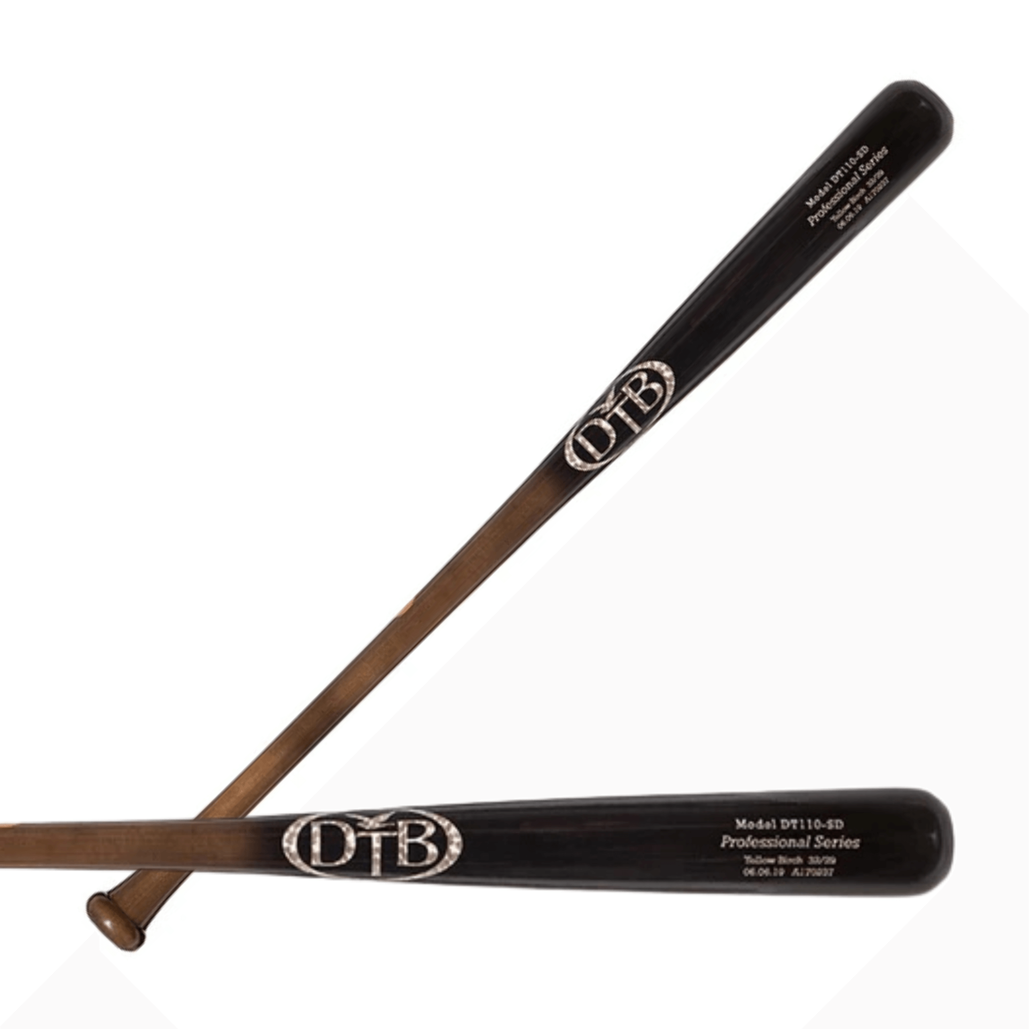 Front view of Dove Tail Bats DT110-SD showcasing modified barrel and thick handle.