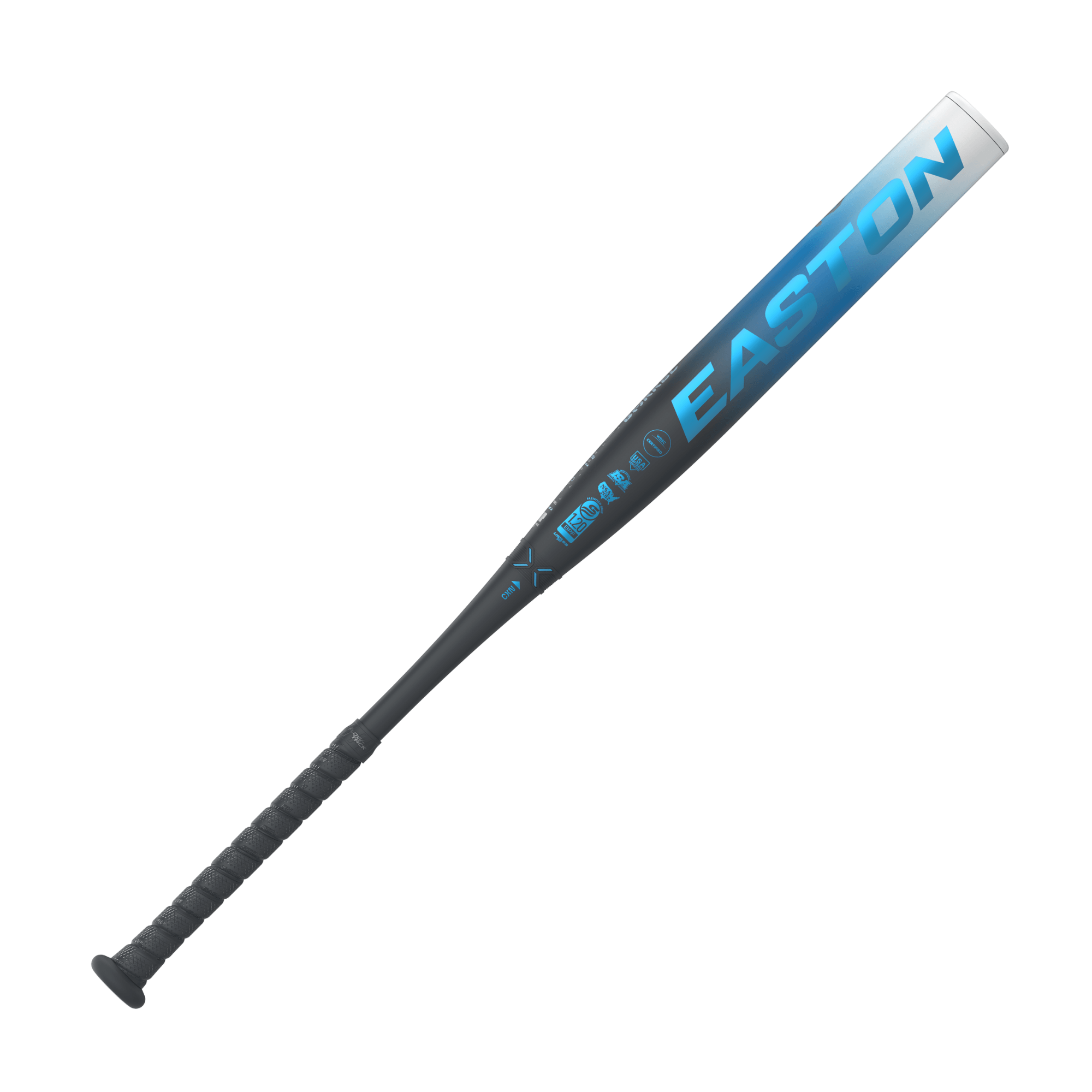 Detailed view of Easton 2025 Ghost OG bat back, highlighting bold EASTON logo for strong brand presence.