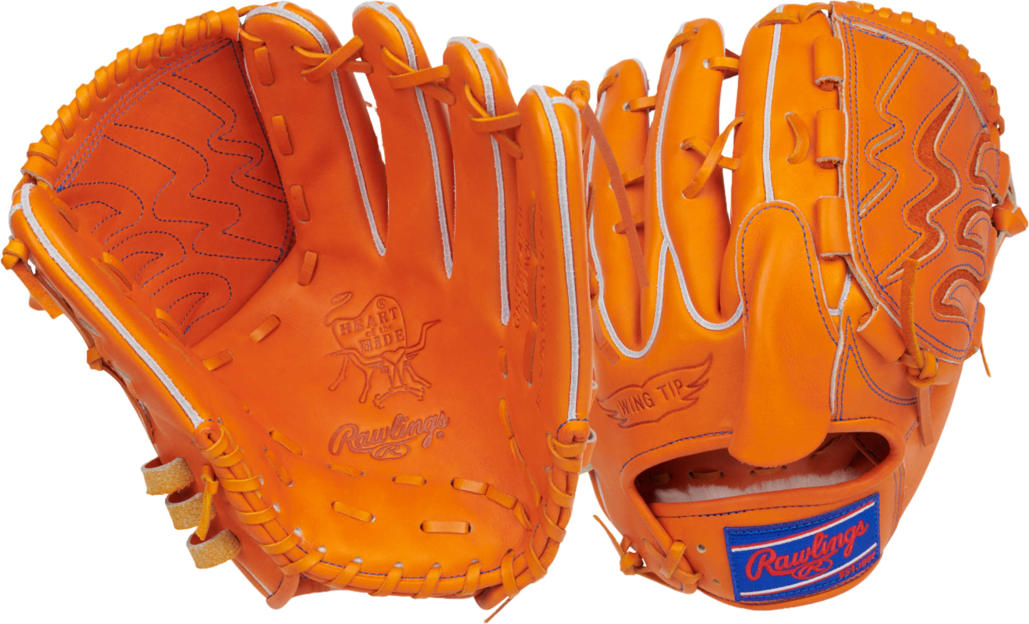 Rawlings Heart of the Hide Japan Series 11.75" Orange glove Palm and back hand