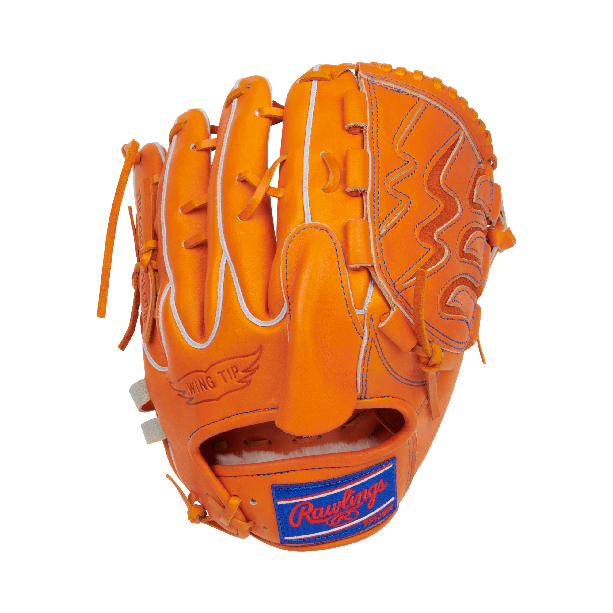 Backhand view of Rawlings Heart of the Hide Japan Series 11.75" Orange glove.