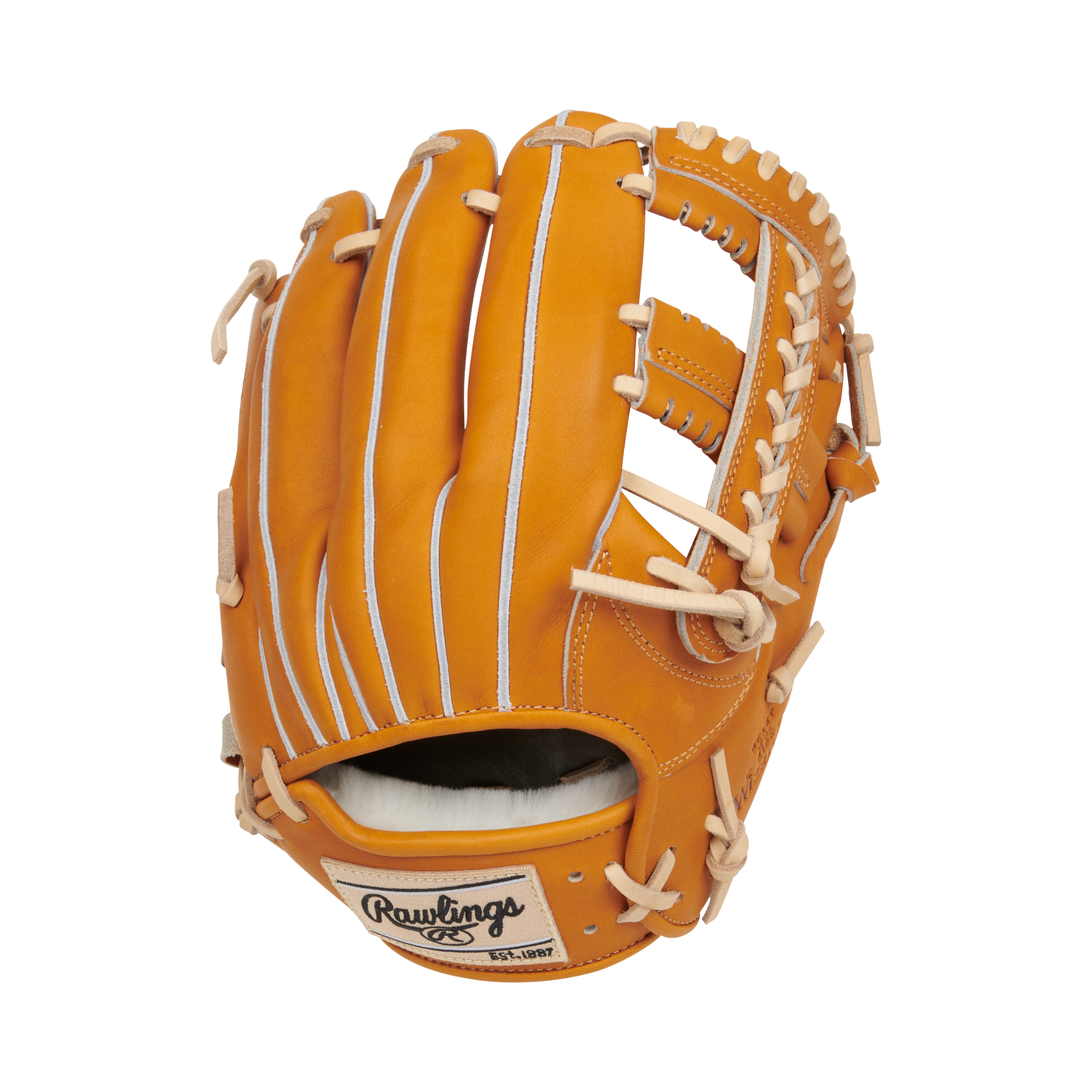 Backhand view of Rawlings Heart of the Hide Japan Series 11.5" Rich Tan glove