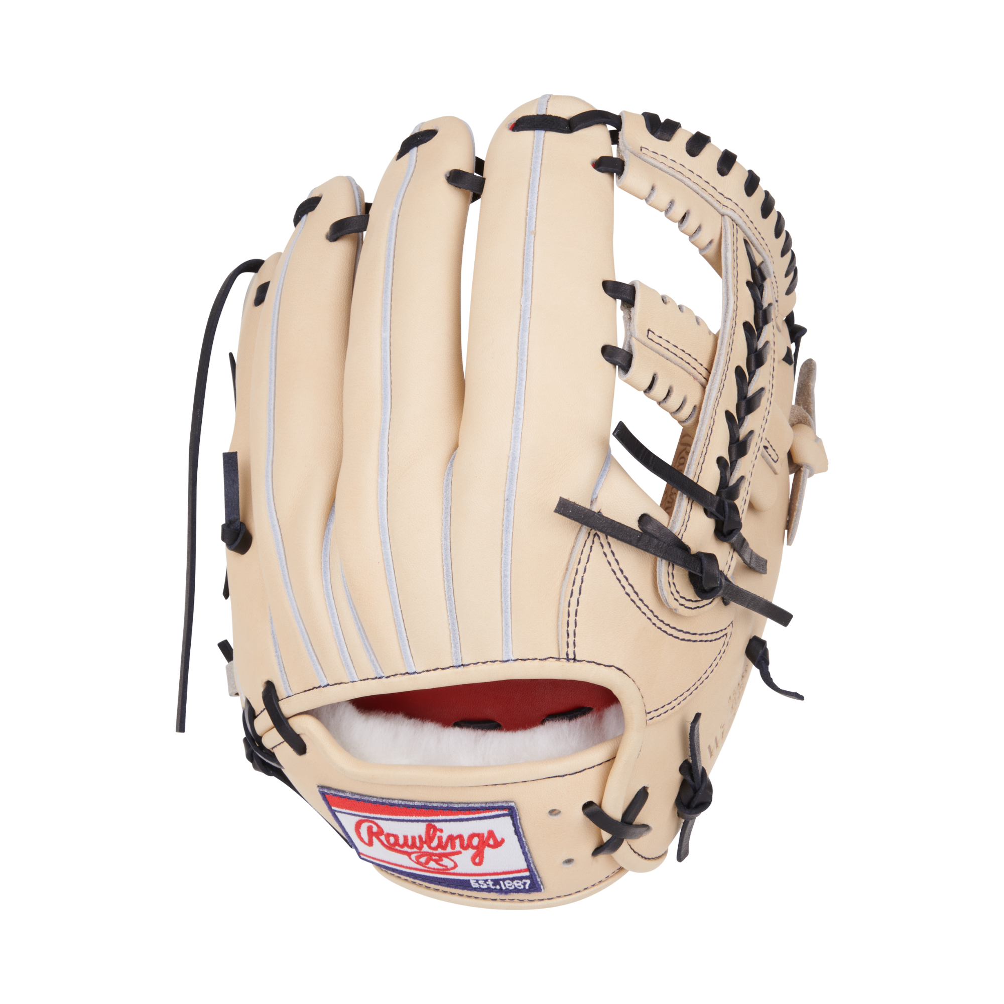 Backhand view of Rawlings Heart of the Hide Japan Series 11.5" Camel glove.