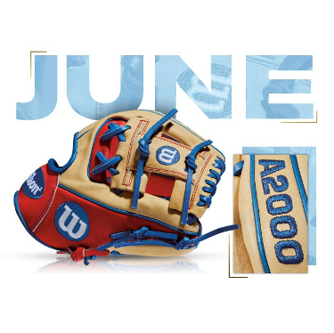 Custom Wilson A2000 1788 glove featuring Jurickson Profar's design, showcasing June 2015 edition colors and details.