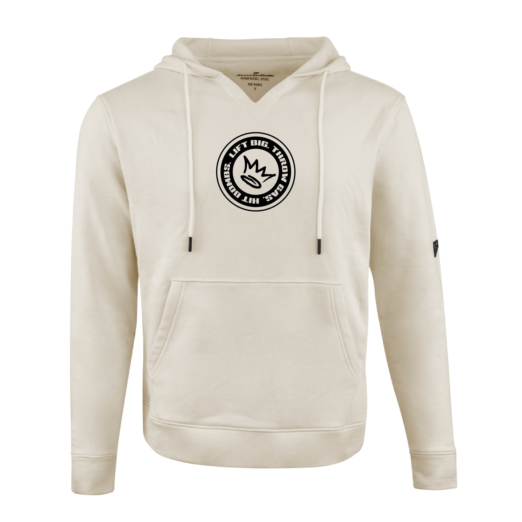 King of Juco Tan Heavyweight Hoodie featuring a notch-neck collar and oversized fit for comfort and recovery.