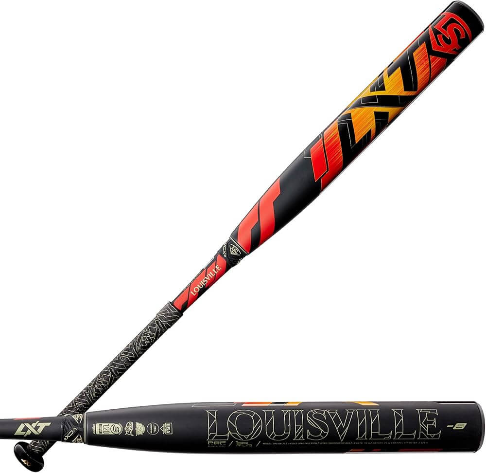 2022 Louisville Slugger LXT Fastpitch Bat showcasing a Single-Disc Speed Composite Barrel design.