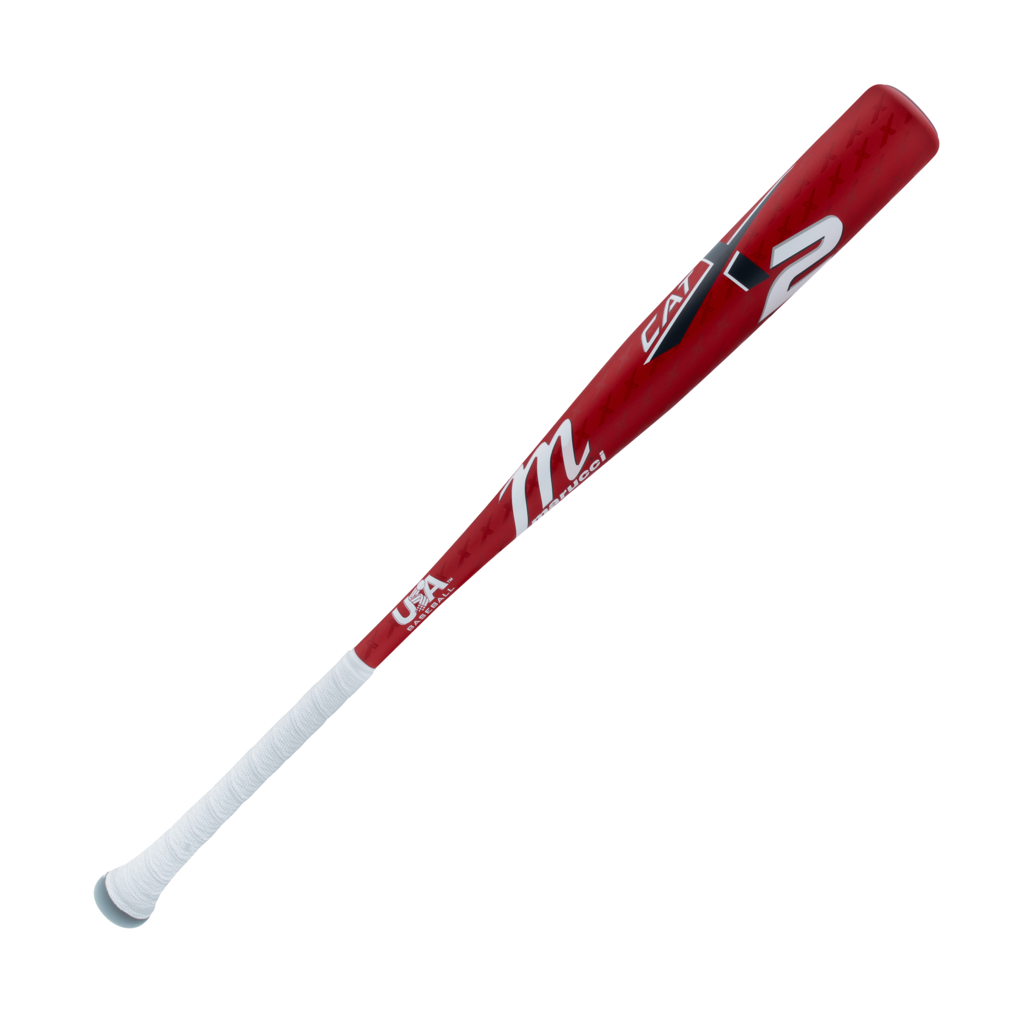 Marucci CATX2 USA (-5) baseball bat showcasing red design and anti-vibration technology for superior performance.