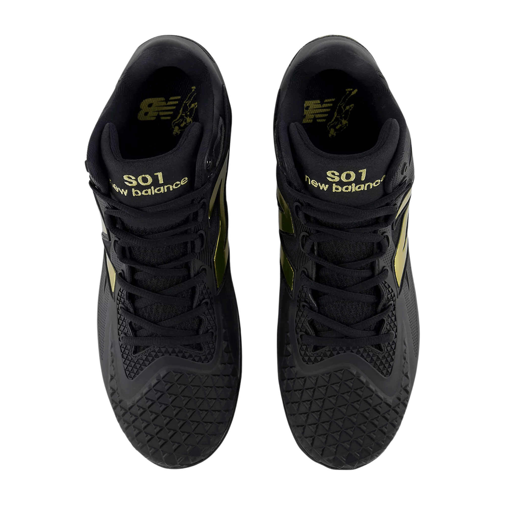 New Balance Shohei Ohtani Black shoes featuring durable upper and 10-spike sole for enhanced performance.