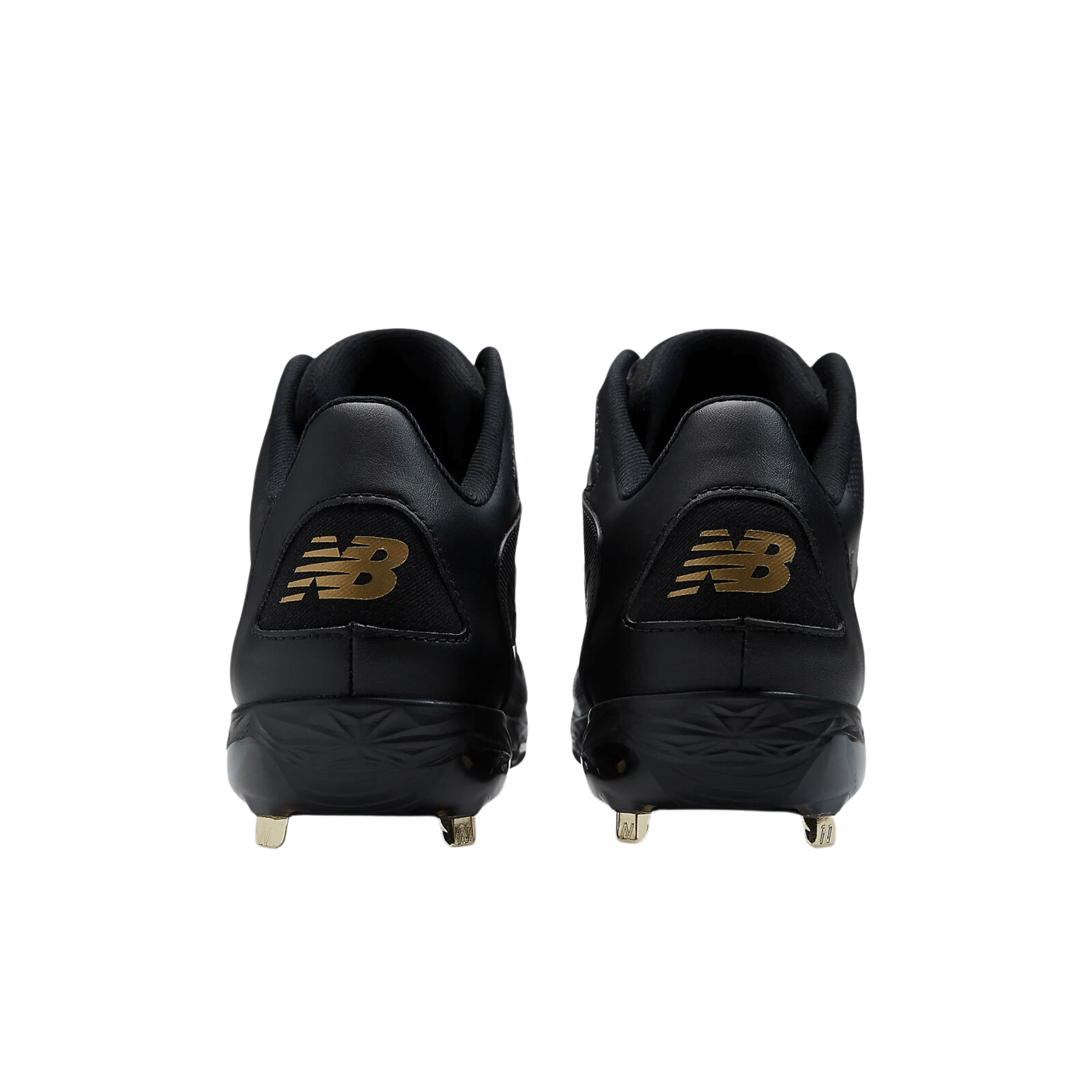 New Balance Shohei Ohtani black baseball shoes featuring logo and 10-spike sole, designed for two-way players.