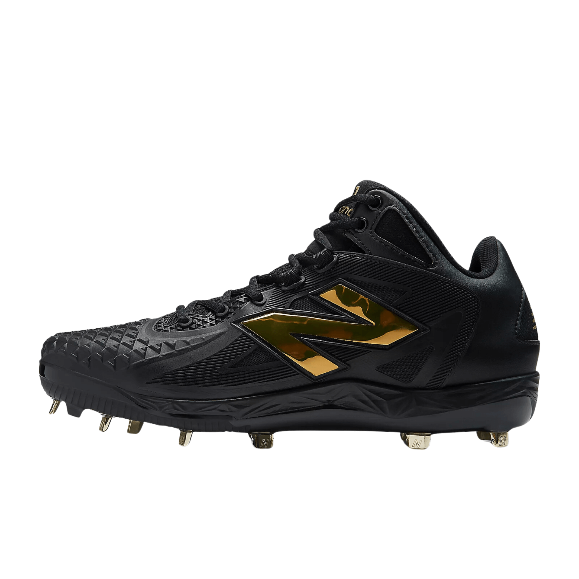 New Balance Shohei Ohtani black baseball cleats featuring durable upper and gold accents for optimal performance.