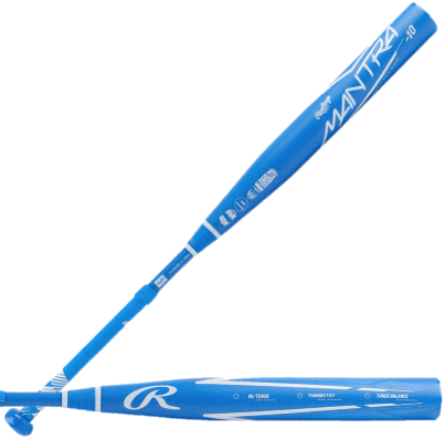 Rawlings Mantra FP Composite USA Certified bat -10 with innovative design for enhanced swing speed and pop.