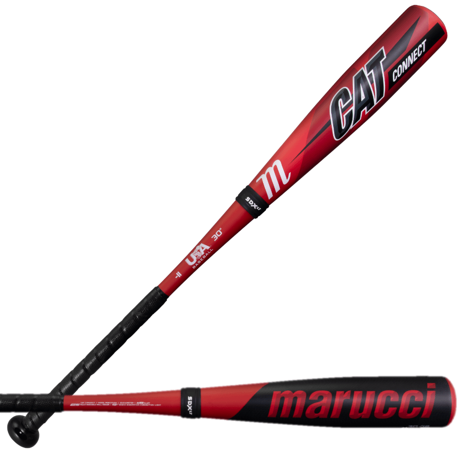 Marucci Cat Connect two-piece baseball bat with AZ105 alloy barrel and carbon composite handle