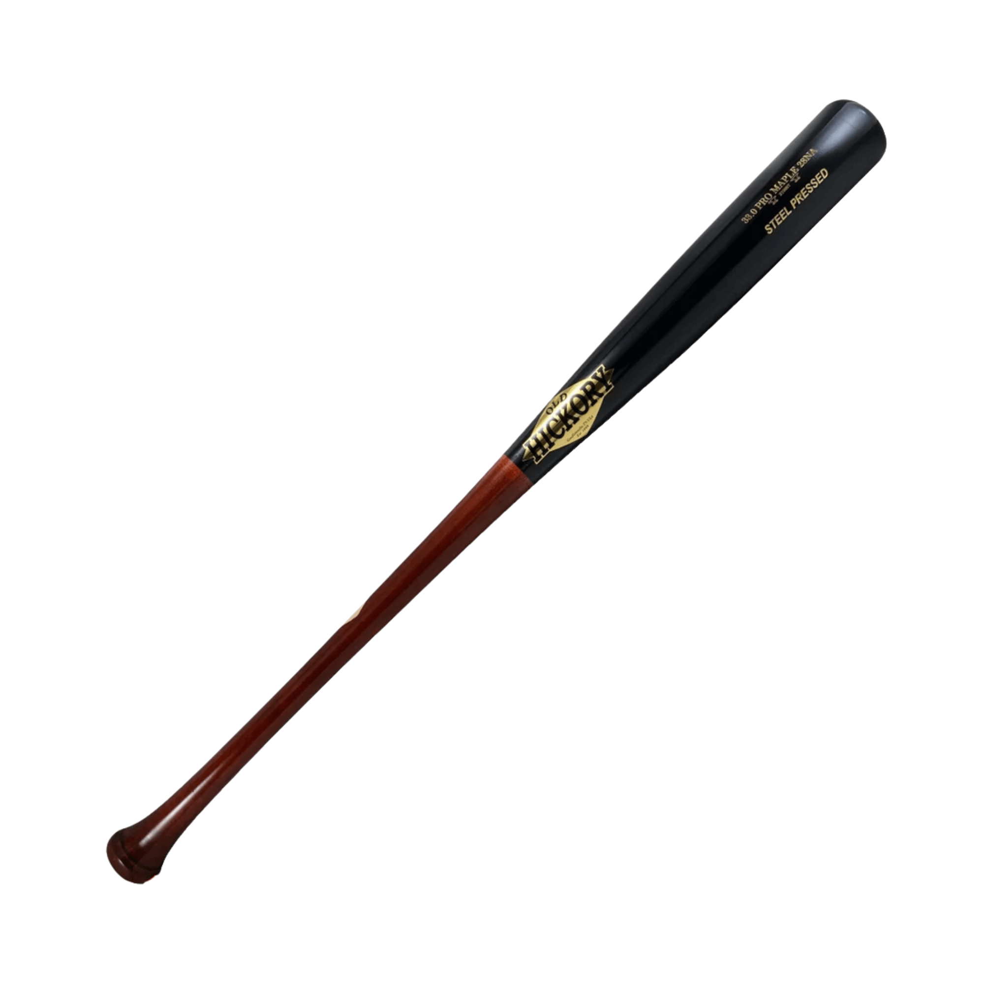 Old Hickory Steel Pressed NA28 baseball bat with small barrel and medium handle, showcasing its durable finish.