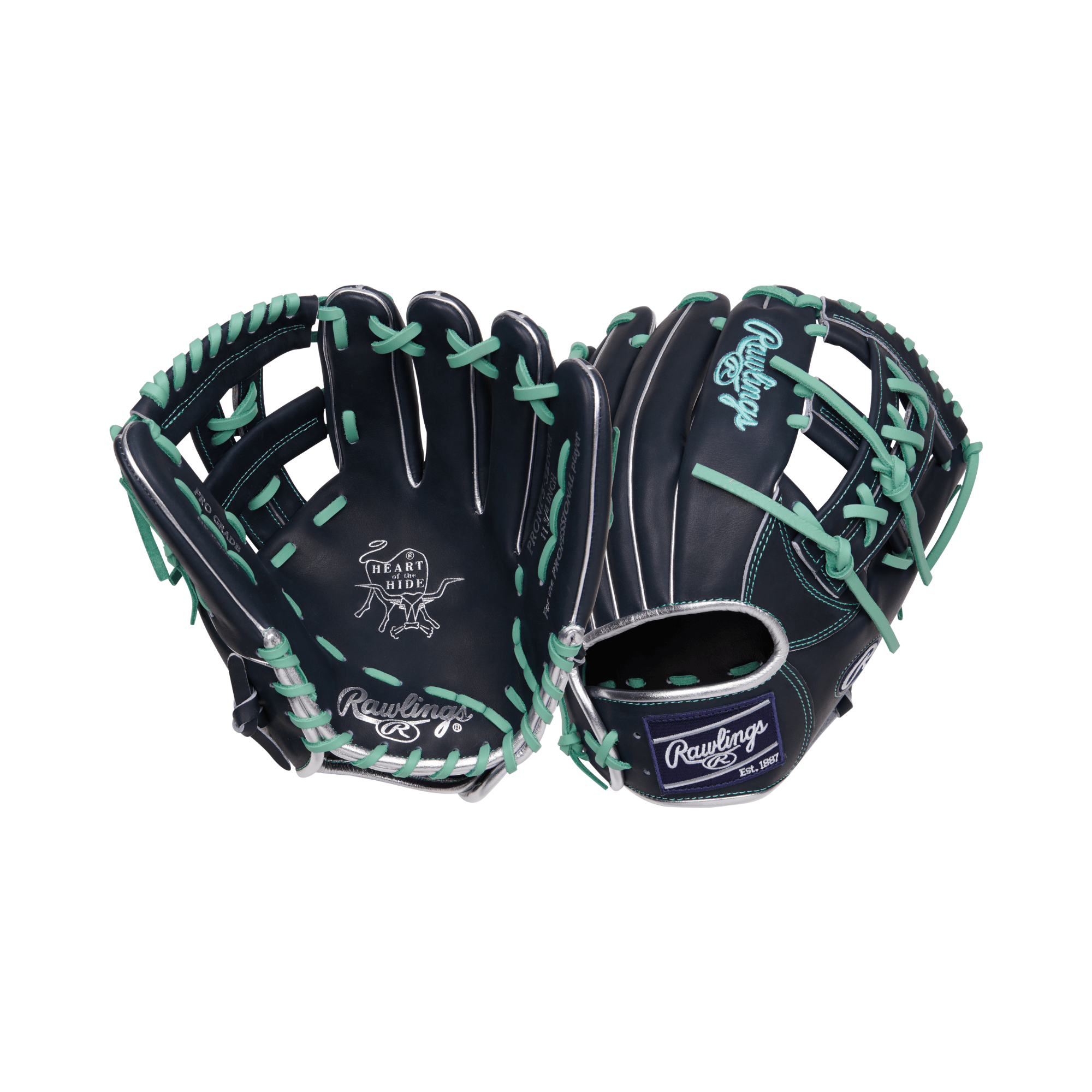 Rawlings July 2024 Gold Glove Club PRONP5-32NM 11.75" infield glove with ocean mint laces and navy-white Rawlings patch logo