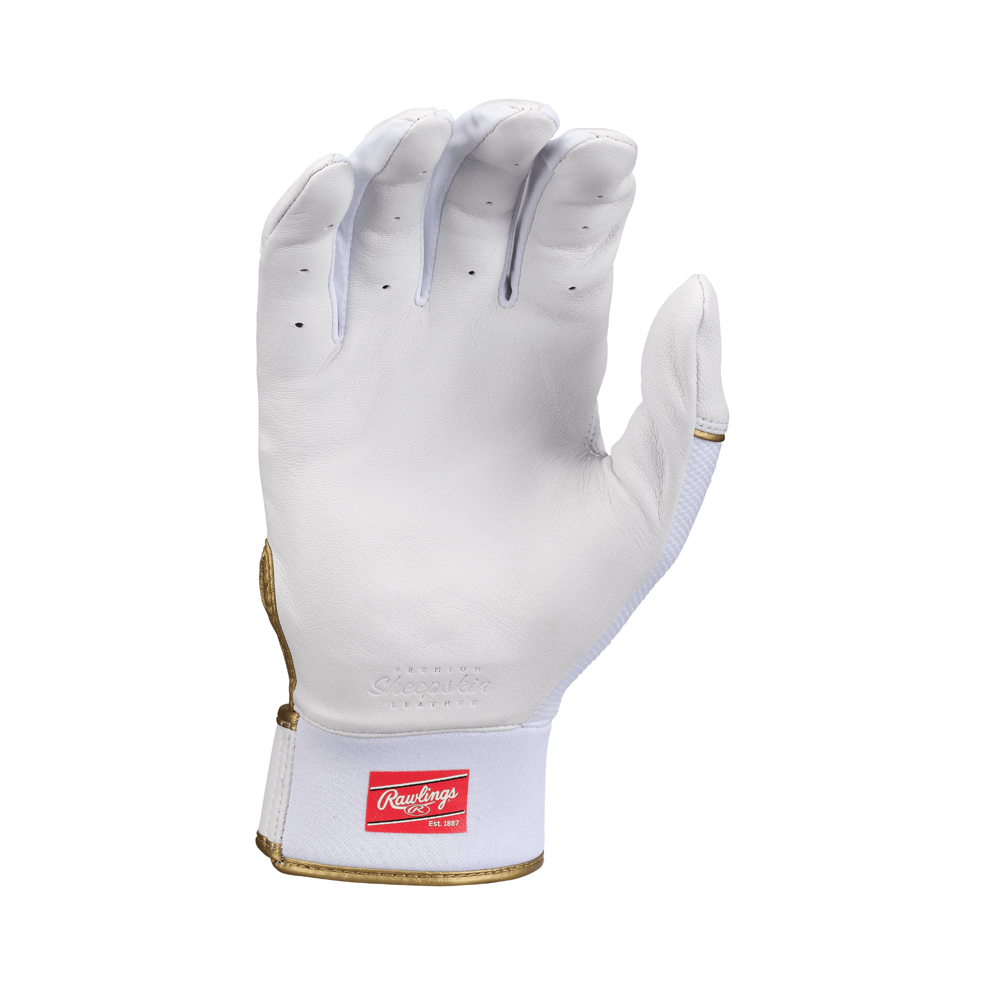 Rawlings Adult Pro Preferred Batters Gloves White, professional-grade Cabretta sheepskin leather