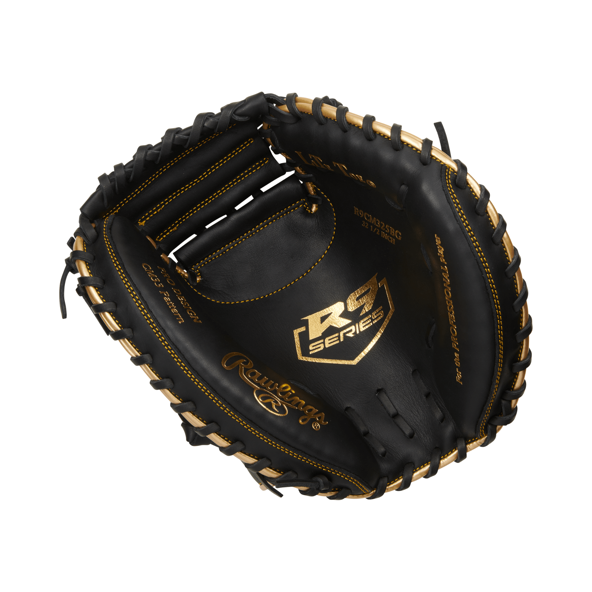 Rawlings Gamer R9 32.5 inch Catcher's Mitt with gold binding and stitching