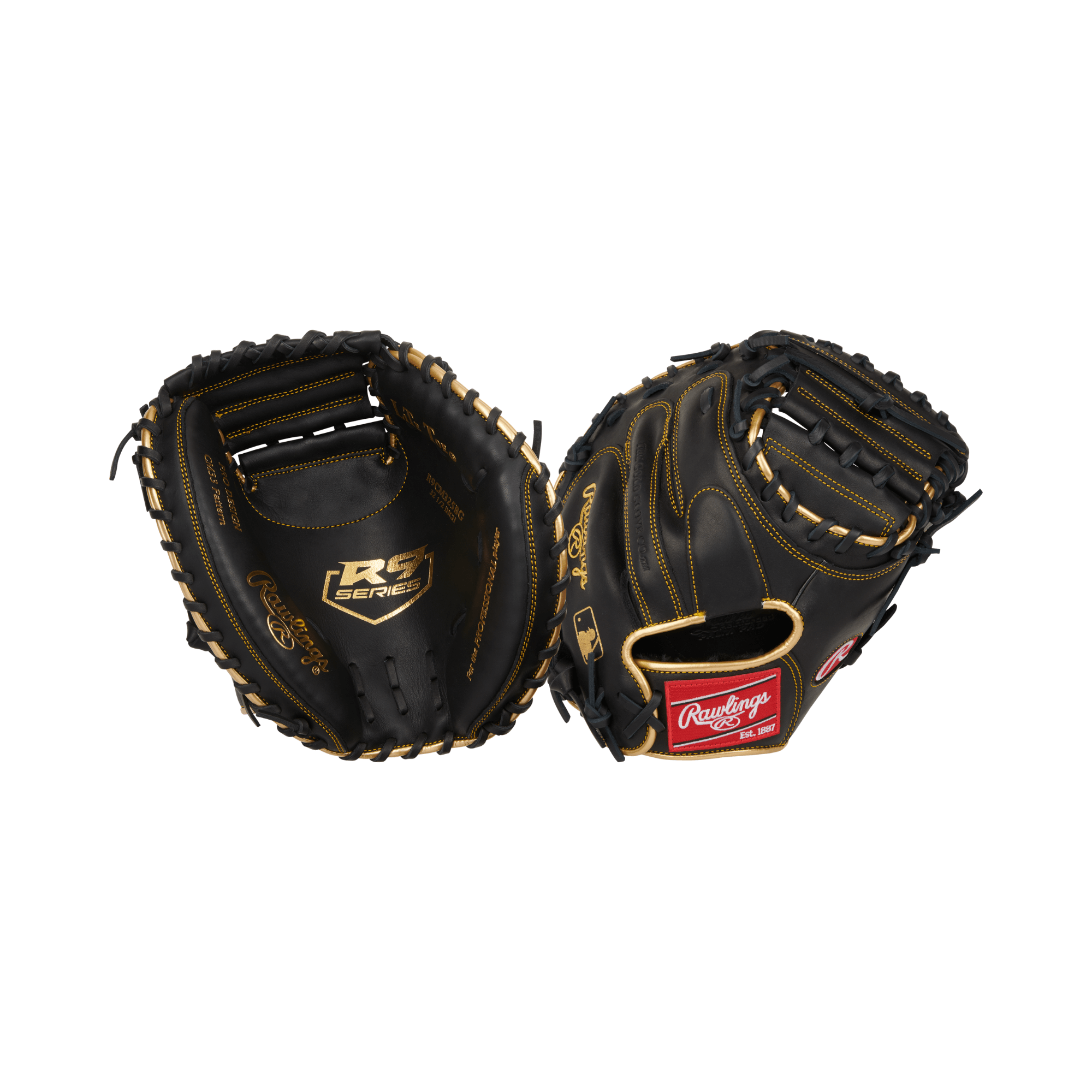 Rawlings Gamer R9 32.5 inch Catcher's Mitt with gold binding and stitching