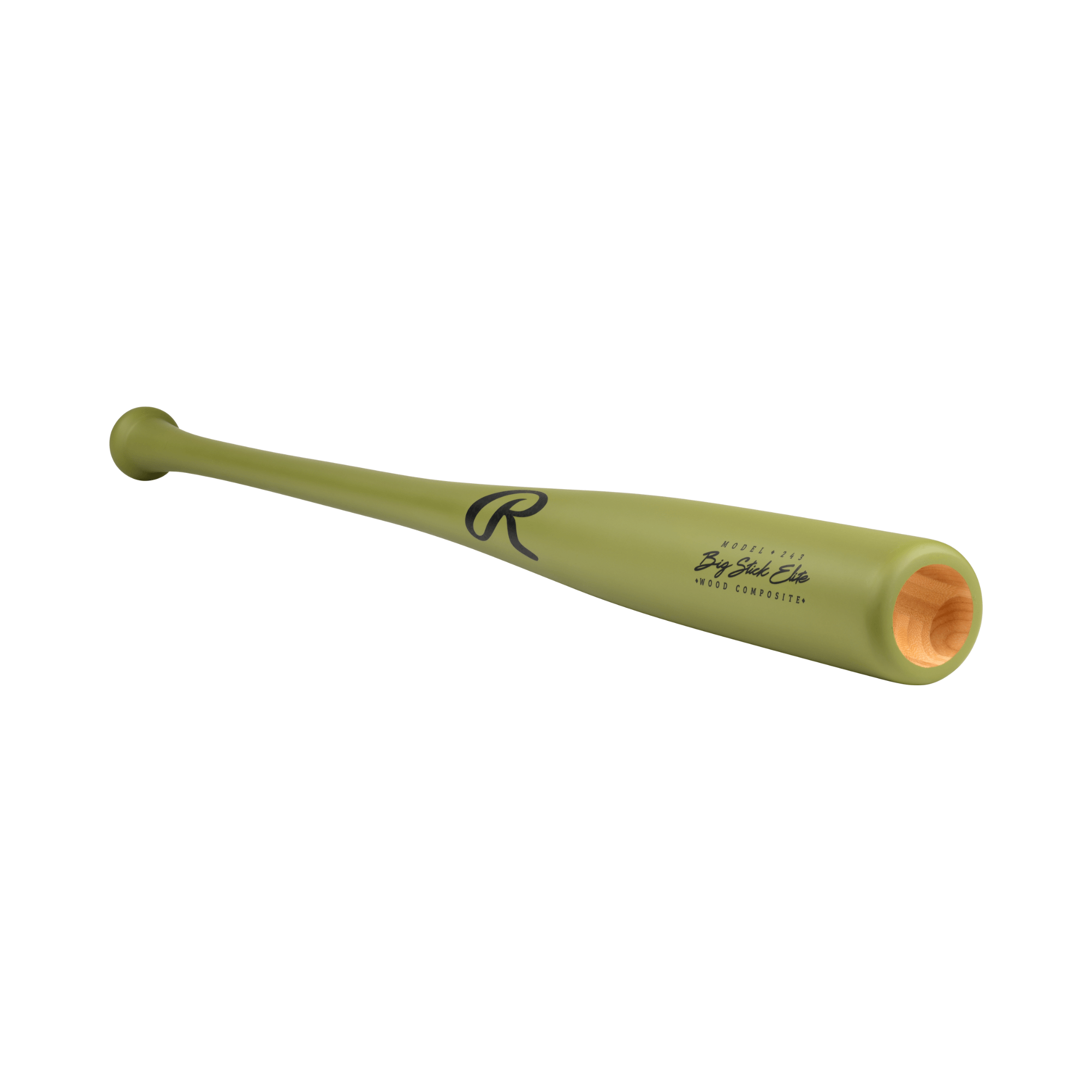 Rawlings Big Stick Elite 243 Maple-Bamboo Composite Wood Bat with end-loaded feel for power hitters.