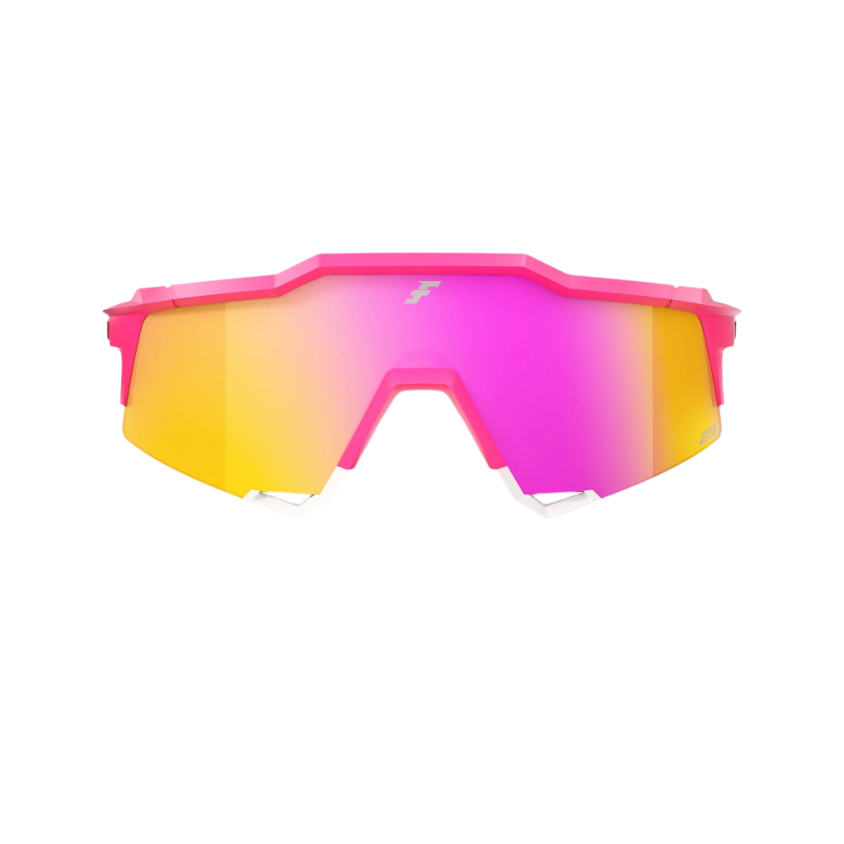 Front view of 100% Speedcraft LE Tatis 24 LE HiPER Pink Mirror sunglasses in energizing pink