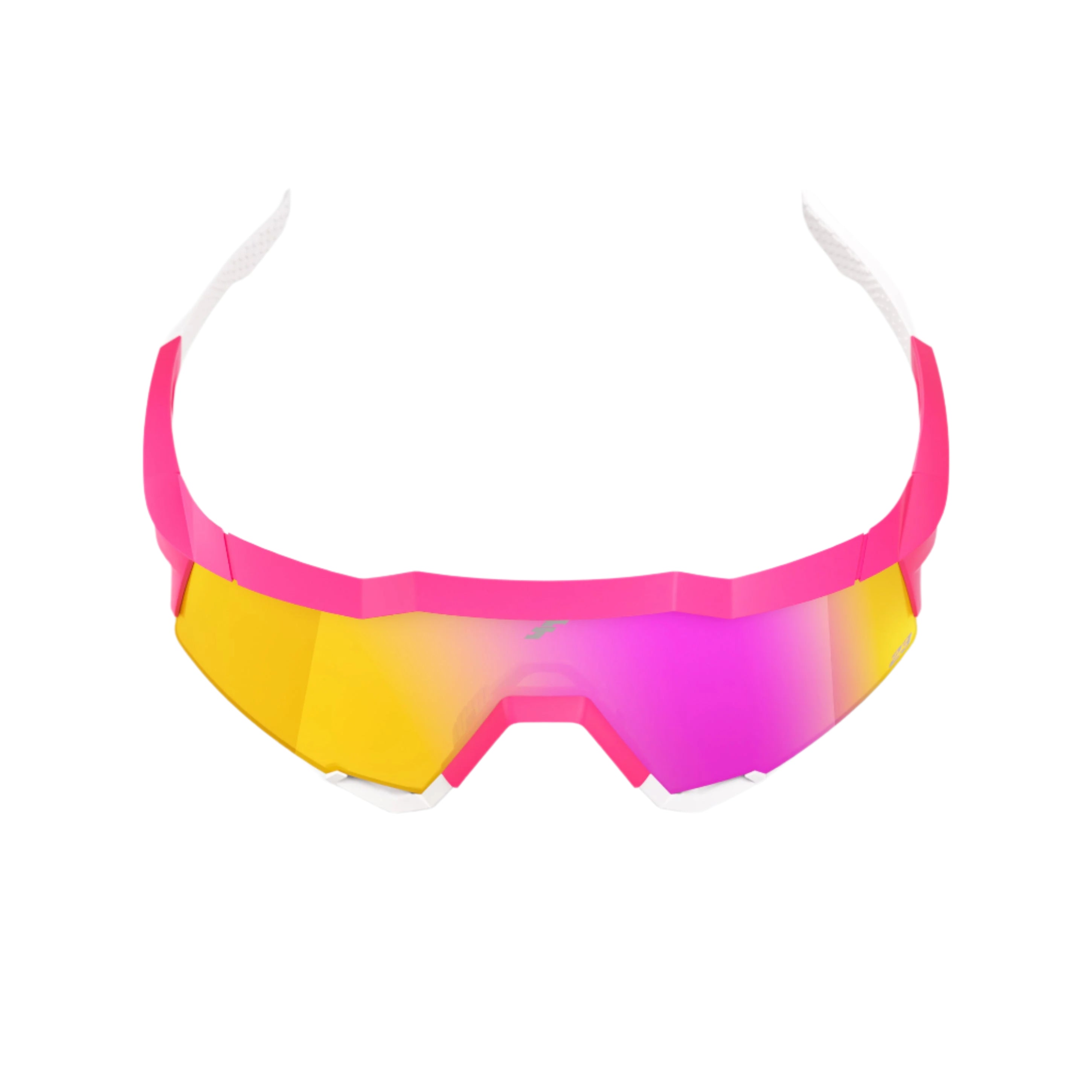 Top view of HiPER Vital Pink Mirror lens on 100% Speedcraft LE Tatis 24 LE sunglasses