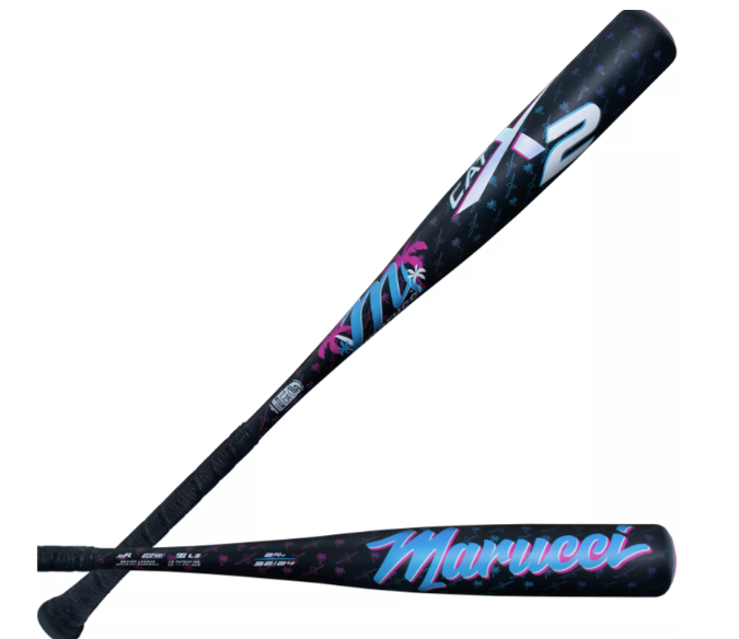 High-performance Marucci CATX2 Vice Senior League (-8) baseball bat with sleek design and advanced features.