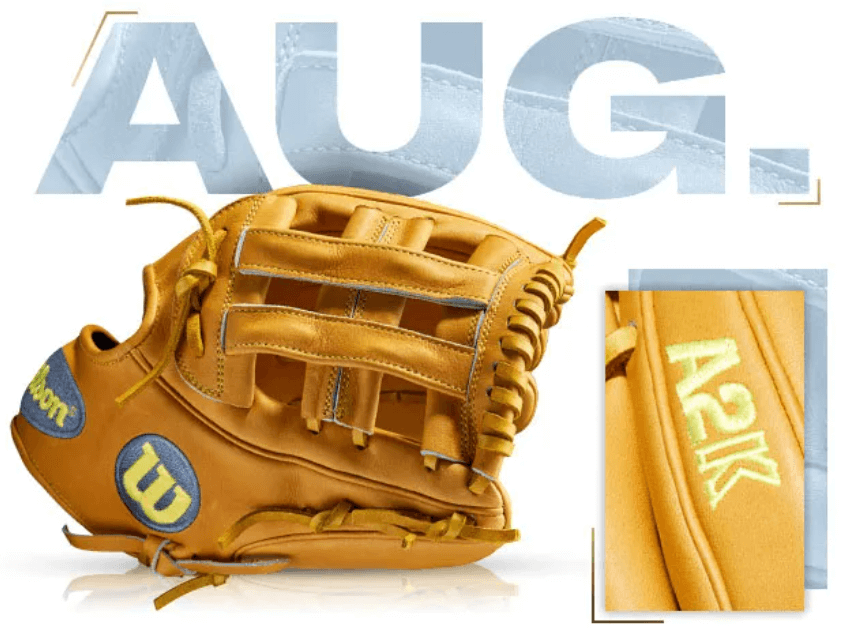 Wilson Custom A2K DW5 glove in Vintage Tan, showcasing details and design for August 2017 release.