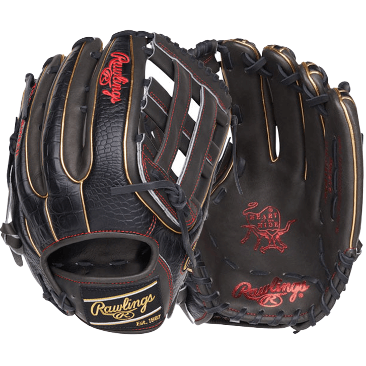 Rawlings Heart of the Hide PROR3319-6DS 12.75" baseball glove in dark shadow color, showcasing superior craftsmanship and design.