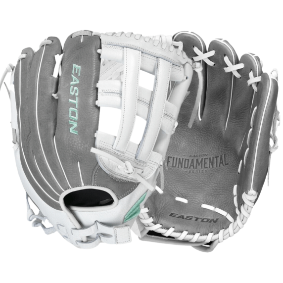 Easton FMFP13 Fundamental 13" fastpitch outfield glove with oil-tanned cowhide leather and Quantum Closure System.