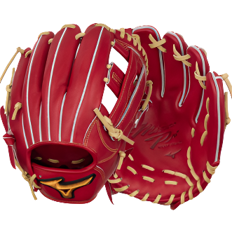 Mizuno Pro Classic GMPC-50 Osaka Red/Cream 11.75" infield baseball glove with premium Japanese Steerhide.