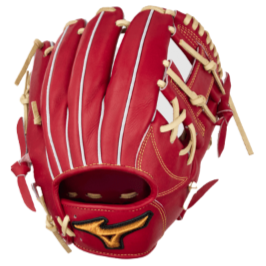 Mizuno Pro Classic GMPC-40 Osaka Red/Cream 11.5" infield baseball glove with premium leather and unique design.